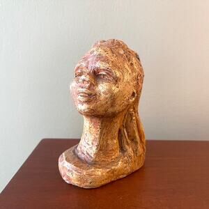 Studio Handmade Young Woman Clay Bust after Auguste Rodin